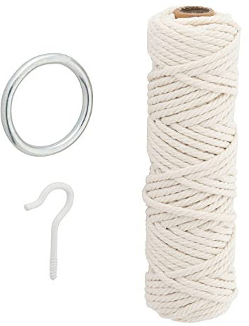 National Hardware Hanging Macrame Plant Hanger Kit, Indoor Hanging Planter with Ceiling Hooks and Hanging Hardware, No Tassels