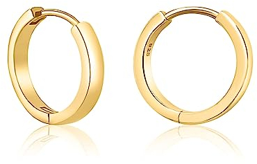 Mary & Jules Ohrringe Gold Creolen aus recyceltem Silber, 925 Sterling Silber vergoldet, Creolen Gold klein für Frauen und Mädchen, goldene Ohrringe Damen