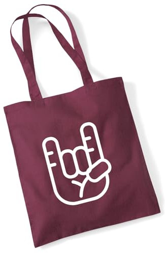 Huuraa borsa di cotone Forchetta per patatine fritte Borsa regalo per la spesa in cotone bordeaux da 10 litri Forchetta per patatine fritte Sorpresa