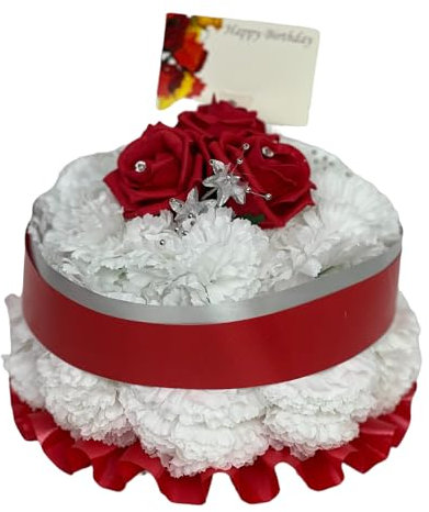 Artificial Silk Funeral Flowers Birthday Cake wreath