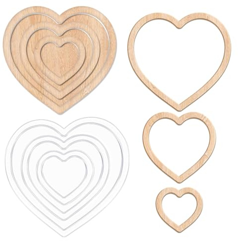 beinkmake 3Pcs Hearts Router Template Acryl Router Template für die Holzbearbeitung Zeichnung Inlay Templates Charcuterie Board Dekorative Templates