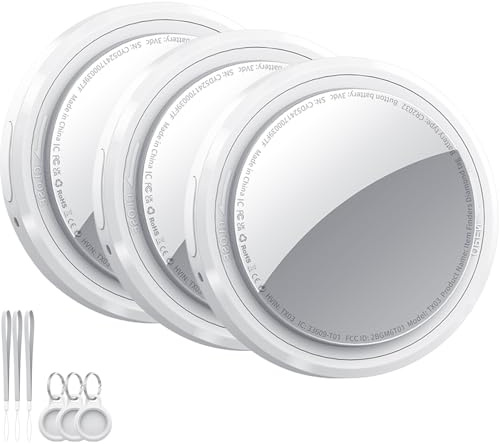 Smart Tracker Tag 3 Pack, Buscador de Objetos Bluetooth Funciona con Buscar Apple (sólo iOS), Localizador Bluetooth, Rastreador para Llaves, Cartera, Equipaje, Mochila, Batería Reemplazable