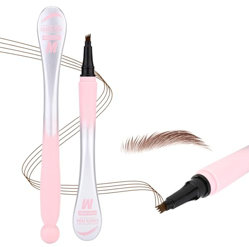 Crayon Sourcil avec 4 Pointes de Fourchette, Stylo à sourcils incurvé, Crayon à Sourcils Liquide Longue Tenue pour Maquillage Effet Poil à Poil Naturel, crée un aspect naturel-03