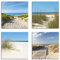 ARTLAND Wanddeko Strandbilder Leinwand Bilder Set 4 tlg. je 20x20 cm Quadratisch Wandbilder Landschaft Strand Sand Düne S6MI