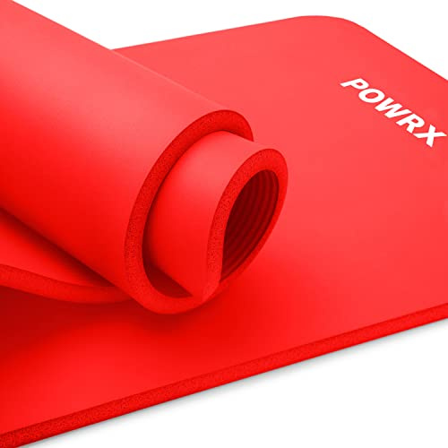 POWRX 1/2 Thick Yoga Mat - Set of 3 Exercise Mats in 3 Width Options with Carry Strap and Bag - Non-Slip Workout Mats for Men and Women - Home Fitness, Pilates, Gymnastics, Gym Equipment