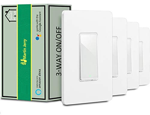 TASMOTA 3 Way Smart Switch by Martin Jerry | 4 Pack Compatible with Alexa, Smart Light Switch That Work with Google Home | 2.4G WiFi Smart Home Devices