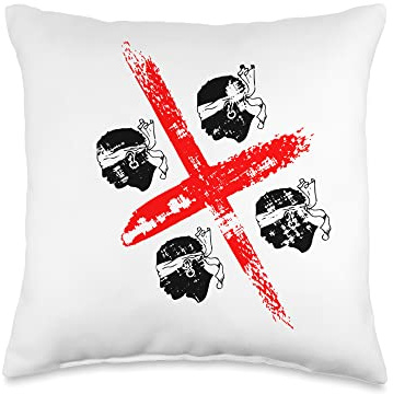 Oblique Flag of Sardinia, Four Moors Flag, Grunge Art Effect Throw Pillow