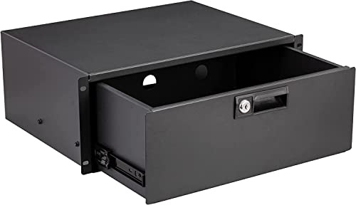 TECHTOO Rack Mount cassetto rack cassetto DJ Rack Case Server Cabinet Case con chiave e serratura per 19 pollici attrezzature server AV DJ armadi rack rack (4U)