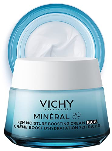 Vichy Minéral 89, Crema Idratante 72h, Per Tutti i Tipi di Pelle, Pelle Fortificata, Nutrita e Levigata, Con Acido Ialuronico, Vitamine, Squalano e Lipidi, 50 ml