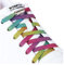Olukssck 2 Pares Cordones Elasticos Zapatillas Deporte para Niños y Adultos, Cordones Elasticos 6 mm de Ancho Sin Nudos con Hebilla Metal, No es Necesario Atar Cordones de Zapatos, 110cm, Arco Iris