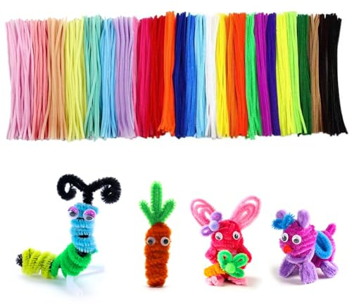 300 Scovolini Colorati per Lavoretti Scovolini per il bricolage 27 Colori Filo di ciniglia Pulisci Pipa Scovolini Colorati Strisce pulisci tubi per bricolage e decorazione