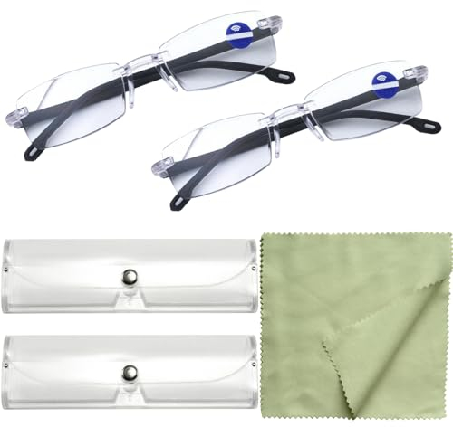 YANINEE 2PCS Intelligente Zoom Lesebrille 0.5 Dioptrien Herren Damen, Brille Automatische Sehstärke, Zoom Brillen Mit Brille Box