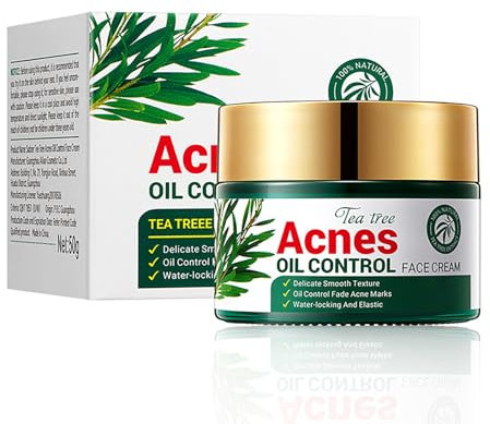 Tea Tree Acne Cream 50g - Spot Cream for Acne & Pimple - A-cne Remover for Face - Pimple C-ream - Spot Treatment - Oil Control, Soothing and Moisturizing