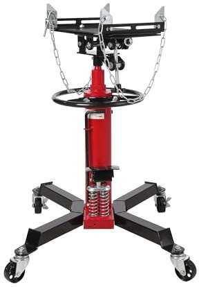 Transmission Jack 1332lbs 33.8 - 72.8 Hydraulic Telescopic Transmission Jack High Lift Hydraulic Telescopic Jack Transmission Hydraulic with Foot Pedal and Solid Swivel Wheels
