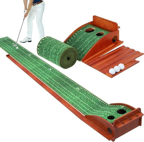 Tappetino da golf, tappetino da putting, tappetino da golf per interni, putting green, tappetino da golf, pratica di mettere, mettere (verde erba 2 fori)
