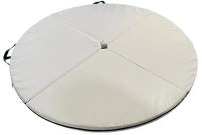 Colchoneta de baile en barra gruesa, portátil, redonda, plegable, seguridad, for yoga, ejercicio, fitness, impermeable, PVC, for gimnasia Esterilla de Pole Dance Redonda(WHITE,120x5cm)
