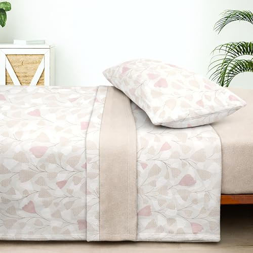 Sábanas Coralina 105, Juego Sábanas Coralina 3 Piezas (Encimera, Bajera y Funda Almohada) - Sábanas Invierno 105, Ropa de Cama Térmica con Tacto Extrasuave y Transpirable (Kemi Tierra)