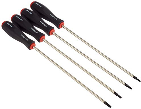 Neilsen - Juego de 4 destornilladores Torx estrella CT2899 T15/T20/T25/T30-250 mm - Extra largos - Plata