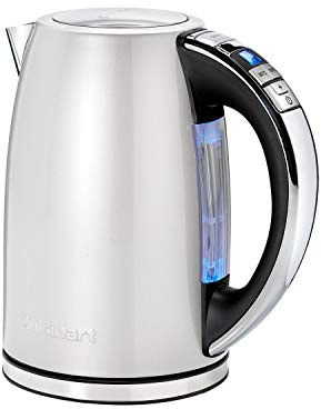 Cuisinart Multi-Temp Jug Electric Kettle Fast Boil, 3Kw Cordless Frosted Pearl, Stainless Steel Finish 1.7L Capacity Adjustable Temperature Removable Washable Anti-Scale Filter