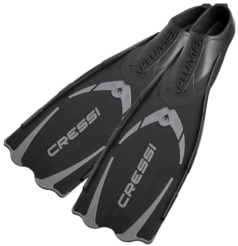 CRESSI Pluma Fins Schwarz/Silber 37/38 Premium Schnorchelflossen Erwachsene Unisex