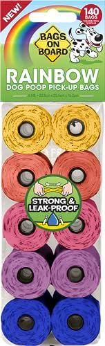 Bags on Board Hundekotbeutel, robust, auslaufsicher, 22.9 x 35.6 cm, 140 , Regenbogen, (Modell: 3203940044)