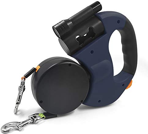 Double Retractable 10ft Dog Lead, Dual Doggie Pet Leash, Automatic Dog Retractable Lead, 3 m Suitable for Small and Medium Dogs, Hiking, Jogging, No Tangling