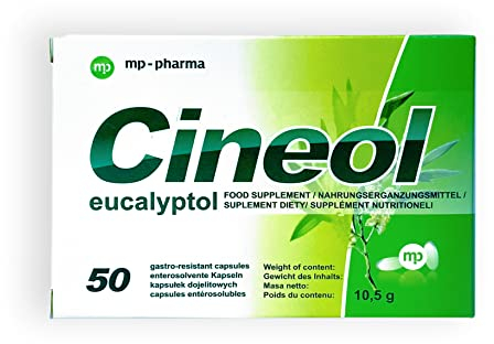 Cineol Eucalyptol - 100% naturel - gélules à l'huile d'eucalyptus - contre l’inflammation des voies respiratoires supérieures et les rhumes - complément alimentair (50 pcs.)