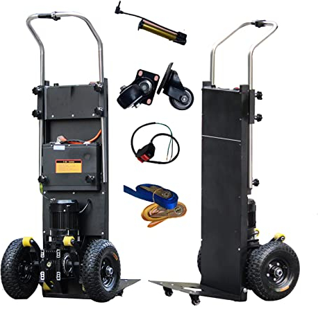 Elektrische Sackkarre, Herausnehmbarer Akku (48 V/36 Ah), Tragfähigkeit (400 Kg), 1200W BüRstenlosem Motor, Elektrischer Treppensteiger Treppen Hoch Und Runter,24AH