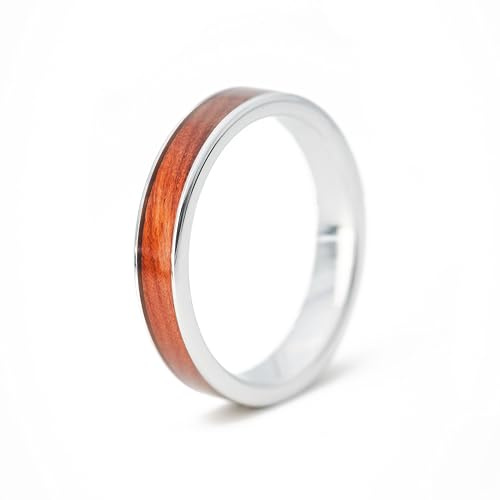 fablano Anelli in legno [100% naturale] per anelli da donna e da uomo – a scelta come anello oro, anello argento, anello nero e anello oro rosa – perfetto fedi nuziali, anello di fidanzamento da, 4mm
