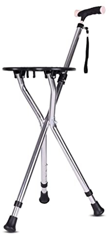 RUVANE Canes Gehstock, faltbar, Gehstöcke, Flacher klappbarer Sitzstock mit Griff, 4 verstellbare Höhenstufen, für Männer, Frauen, Arthritis, Senioren, Behinderte und ältere Menschen, Gehstock mit