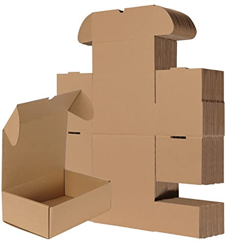 RLAVBL 25 Stück Braune Kartons - Versandkartons 22,9 x 15,3 x 7,7 cm - Ideal für den Versand von Kleinartikeln, Spielzeug & kleinen Geschenken