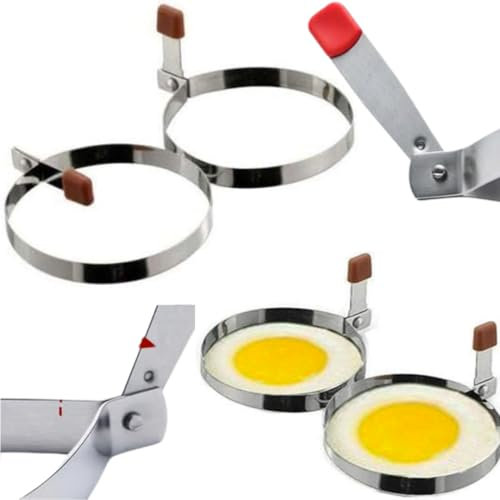 Citystores® Stainless Steel Egg Ring Non-Stick Poacher for Perfect Poached, Fried Eggs, Crumpets and Pancake Moulds