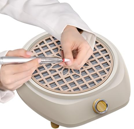 VOLTIX Aspiratore Professionale per Unghie con 10 Pezzi di Carta Filtro per Polvere - Aspiratore Unghie Adatto per Casa e Salone di Bellezza, 5000 RPM