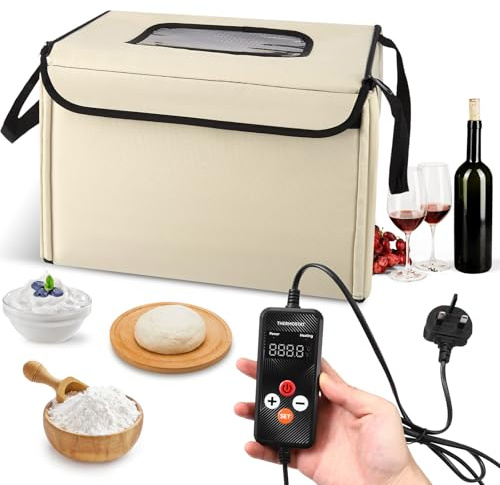 Bread Dough Proofing Box with Heater, Electric Dough Proofer with NTC Sensor Temp & Timer Control, Bread Proofer Kit for Making Sourdough, Bread, Pizza, Yogurt, Natto, Proofing Accessories