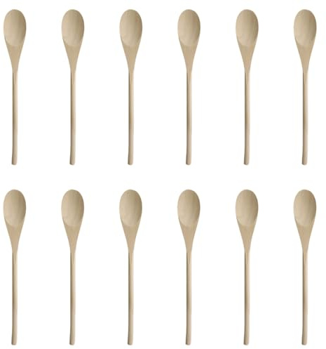 Wooden Spoon - ShiningUU 12 pcs 12 Inch Wooden Spoons Cooking Utensils, Oval Mixing Wooden Spoons for Cooking, Baking, Stirring | Durable Wood Cookings Spoons Utensils, Wooden Kitchen Utensils