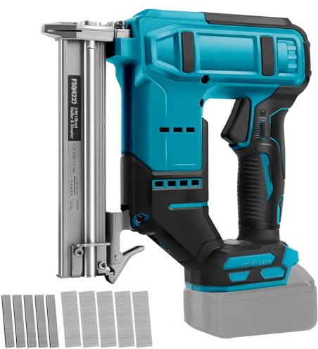 Clavadora inalámbrica compatible con batería Makita de 18 V (sin batería), grapadora eléctrica sin escobillas de 18 GA con 500 clavos y 500 grapas, pistola de clavos inalámbrica de 2 modos para