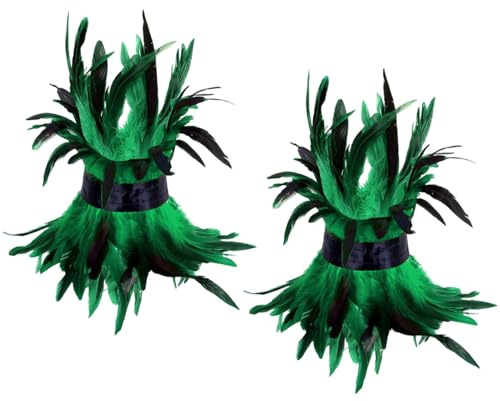 MICFENY Tobilleras ajustables con plumas para mujeres y niñas, disfraces de Halloween, estilos punk, accesorios de joyería para pies peludos