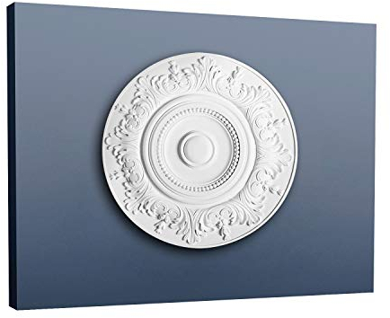 Runde Rosette mit Blättern und Blüten R17