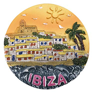 3D Ibiza Spain Refrigerator Fridge Magnet Tourist Souvenirs Handmade Resin Craft Magnetic Stickers Home Kitchen Decoration Travel Gift