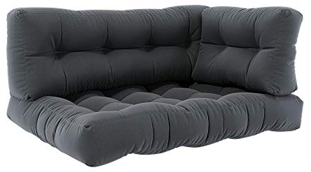 Vicco Pallet cushion set Flocken, Anthracite, 120 x 80 cm 3 parts