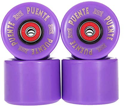 TGHY 4 Stück Longboard Räder 60x45mm Skateboard Kreuzer Rollen mit ABEC-9 Lagern 80A PU Ersatzräder,Lila