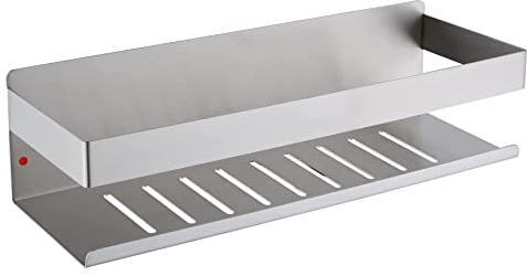 HomeHeng Duschablage Ohne Bohren Gebürstetes Nickel, Duschregal Wandmontage Badregal Duschkorb Edelstahl SUS304 Badezimmerregal Rostfrei Selbstklebend 30cm für Bad und Küche, H91107-30BN