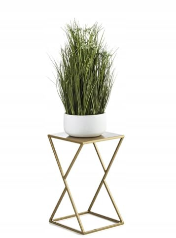 HowHomely Moderno supporto per fiori in metallo dorato, 40 cm, forma a X