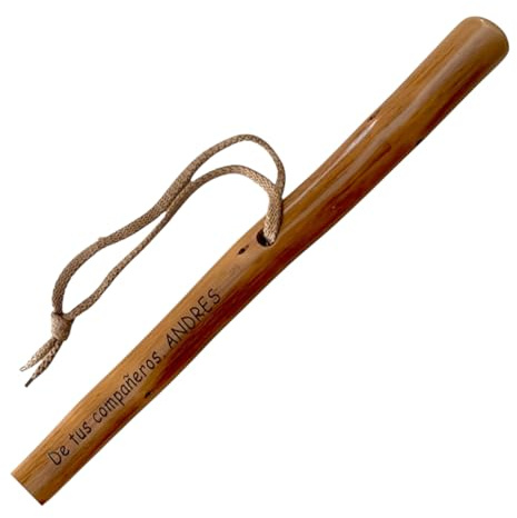 Regalo Grabado - Bâton de randonnée personnalisé en bois naturel 128 cm | Gravure Nom/Texte | Idéal Randonneurs alpinistes | Cordon de fixation pointe métallique