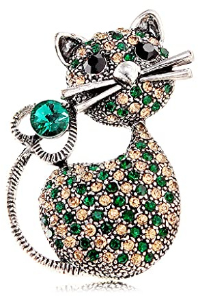 Spilla a Forma di Gatto Delicata Maglione Clip Pin Strass Zirconia Cubica Animale Domestico Decorazione Spilla per Donne Ragazze Sciarpe da Bavero Vestito Zaini Gioielli Carini Regali