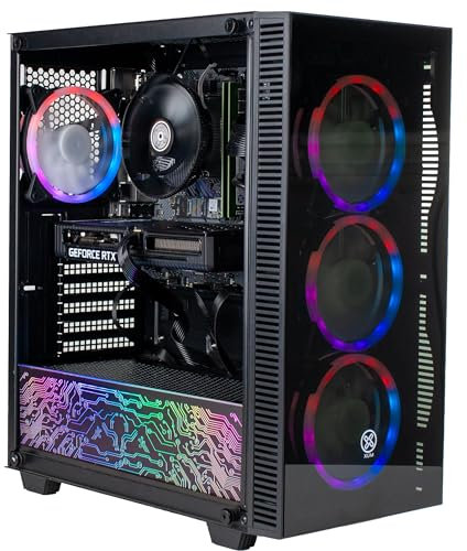 XUM Titan Prebuilt Gaming PC: Intel Core i5-10400F, Nvidia Geforce RTX 5060 8GB, 32GB DDR4 RAM, 500GB NVMe SSD, 1TB HDD, 700W PSU 80+ Bronze, aRGB, WiFi 5, Windows 11 Home, Entry Level, Black Case