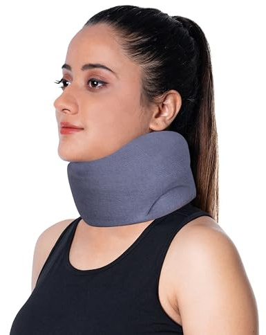Wonder Care Neck Brace lindrar nacksmärta och mjukt skumstöd för att hålla kotorna stabila för att lindra trycket i livmoderhalsen för kvinnor och män Grå_L