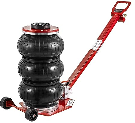 VEVOR Air Jack, 3 ton/2995 kg airbag domkraft, trippelväska luftuttag med sex stålrör, lyft upp till 45 cm, snabb lyftande pneumatisk domkraft, med justerbara långa handtag för bilar, garage,