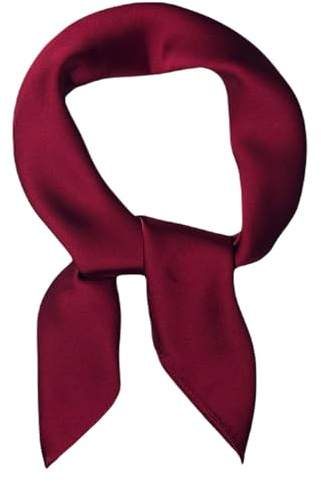 WESTEND CHOICE Square Satin silk Scarves Plain Neck Scarf 50s Retro Women Scarf Lightweight Silky Bandana Wrap women's scarves 70 x 70 cm (Burgundy)