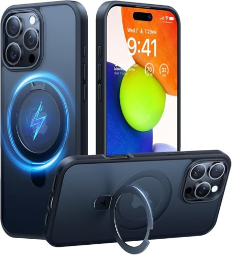 TORRAS Ostand Q1 Guardian für iPhone 16 Pro Hülle für MagSafe (Unsichtbarer Ständer, Nr.1 Magnetkraft,Umfassender Militärischer Schutz) Handyhülle iPhone 16 Pro Case All-in-One Schwarz